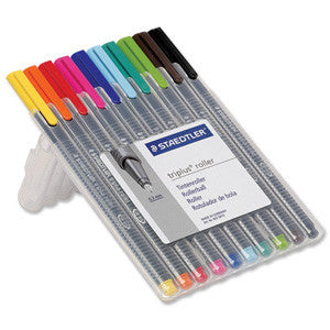 Staedtler 403 SB10 Triplus Rollerball Desktop Box Of 10 Assorted Colours