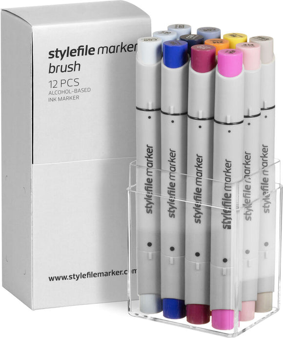 Stylefile Brush Marker 12 Piece Multi Set 17