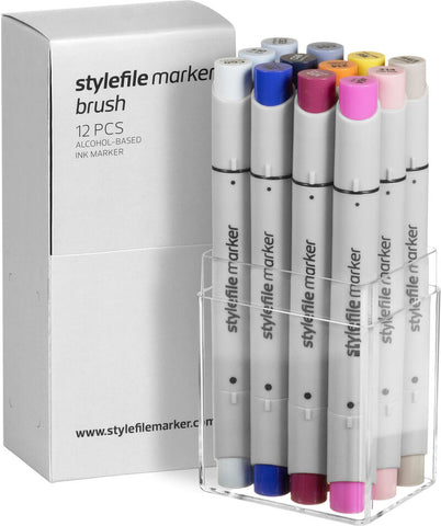 Stylefile Brush Marker 12 Piece Multi Set 17