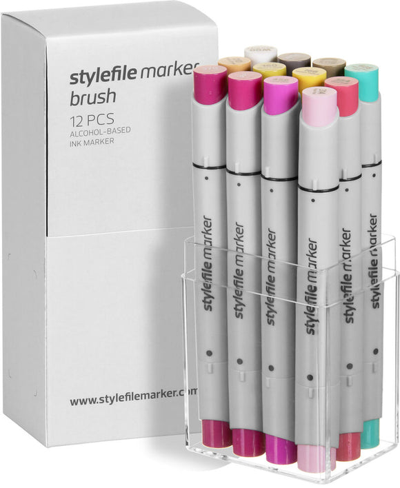 Stylefile Brush Marker 12 Piece Multi Set 19