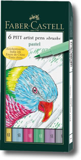 Faber-Castell Pitt Artist Brush Pens - Pastel (6)