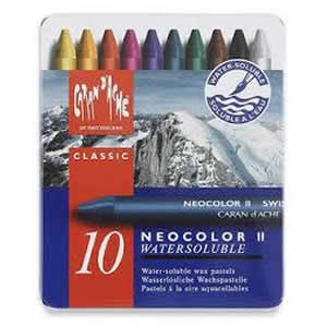 Neocolor II Water-Soluble Wax Pastels (Set of 10)
