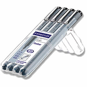 Staedtler Pigment Liner Fineliner Technical Drawing Pens (set of 4 - assorted line widths)